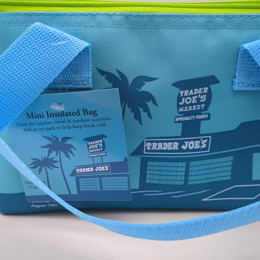 Trader Joe's Mini Insulated Bag Tote Blue 2025 Limited Edition Lunch Box Pail